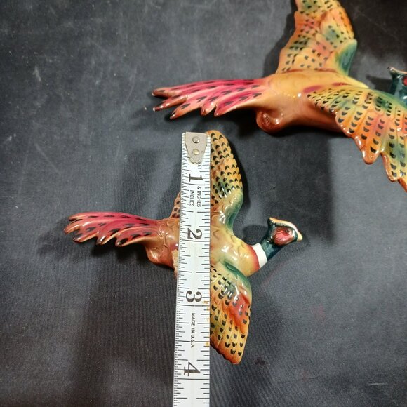 Set of 3 Vintage Flying Ceramic Pheasant Bird Wall Decor - Picture 11 of 14